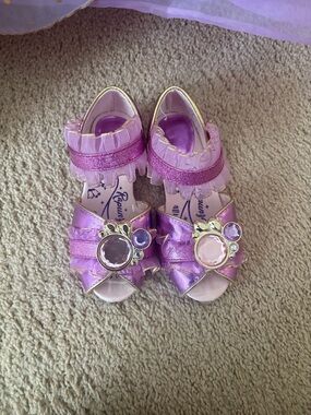Disney Girls Purple Pink Gem-Accent Dress Sandals size 11/12